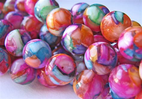 Multi Colored Round Glass Bead 8 Mm Vibrant By Iloveanabel730 8 50 Crafts Glass Beads