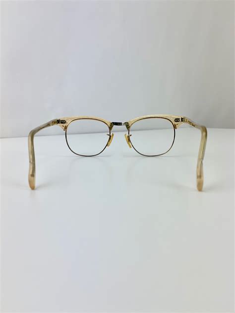 vintage dobbs brownline eye glass frames gold plated metal etsy