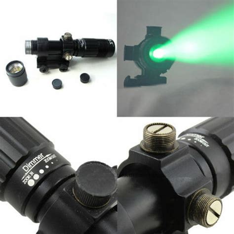 Multi 4 Reticle Adjustable Green Laser Flashlight Designator Rifle