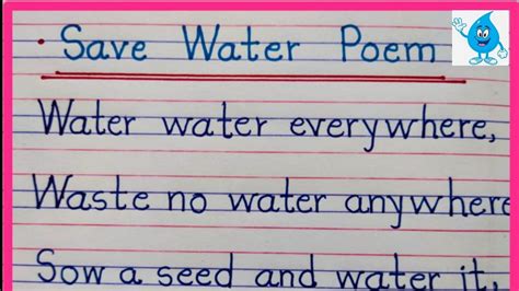 Poem Save Watersave Water Poem In Englishwater Poemworld Water Day