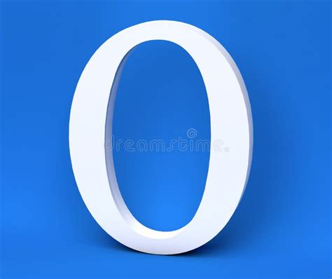 White Number 0 Zero On A Blue Background 3d Render Stock Illustration