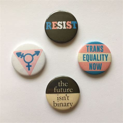 4 Trans Pride Pins Transgender Equality Flag Button Badges Etsy