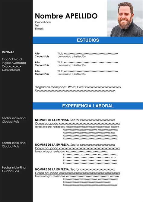 Modelo De Cv En Word Gratis Plantilla Para Descargar Formato De