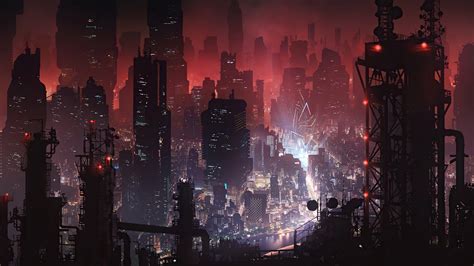X Cyberpunk City Night View K P Resolution Hd K