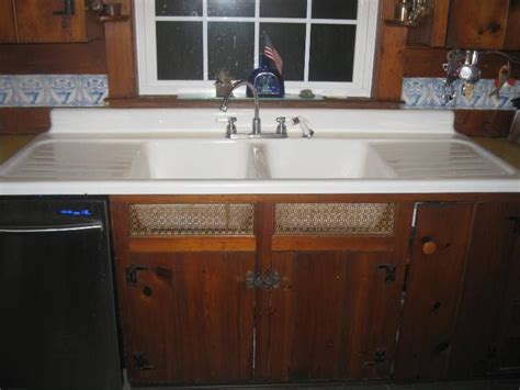Vintage Double Bowl Kitchen Sink With Drainboard Wow Blog