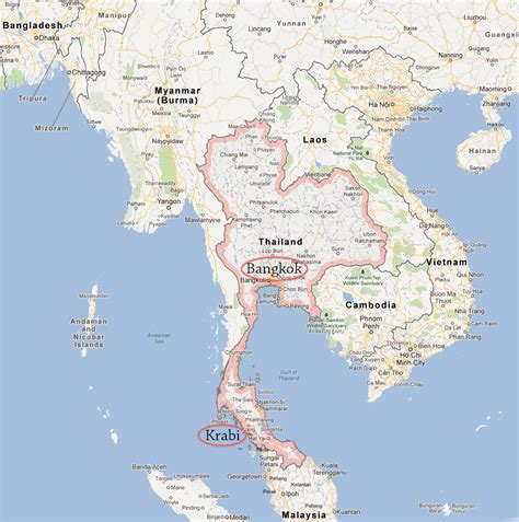 Thailand Map Krabi Thailand Map Guide