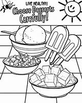 Coloring Healthy Desserts Eating Bowl sketch template