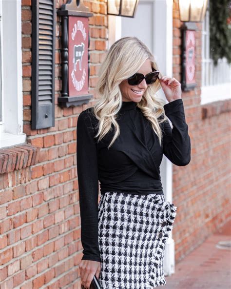 Tweed Houndstooth Skirt The Glamorous Gal Everything Fashion