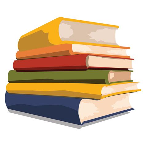 A Set Of Colored Books Arranged Vertically 10337302 PNG