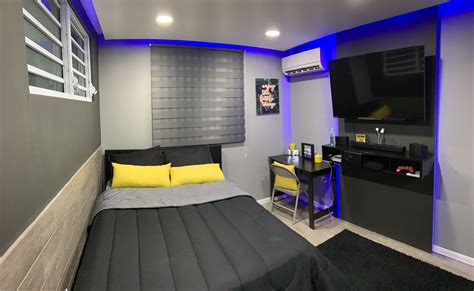 Cuarto Moderno Juvenil Negro Gris Amarillo Diseño De Dormitorio