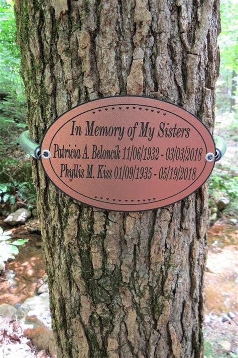 Memorial Plaque For Tree Memorial Tree Tags Tree Dedication Bracelet