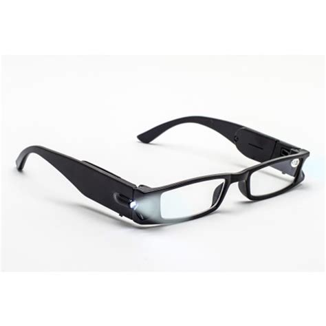 Lighted Reading Glasses Black Frame Rx Safety