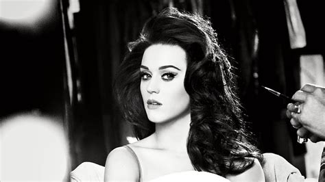 Hd Wallpaper Womans Curly Hair Katy Perry Eyes Face Singer Women Black And White