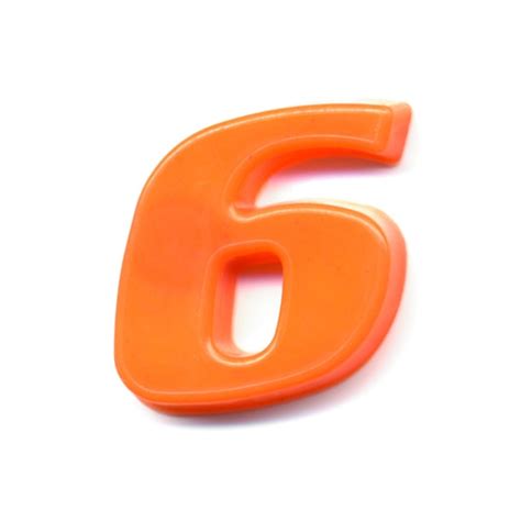 Premium Photo Close Up Of Number 6 Plastic On White Background
