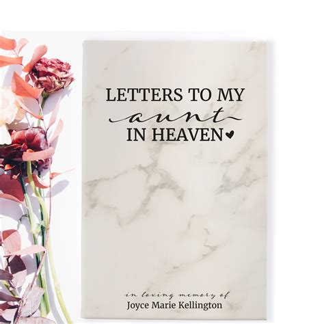 aunt memorial journal letters to aunt in heaven sympathy etsy