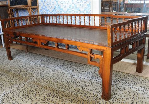 Antique Chinese Elmwood Opium Bed Or Daybed At 1stdibs