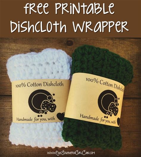 Free Printable Dishcloth Wrappers