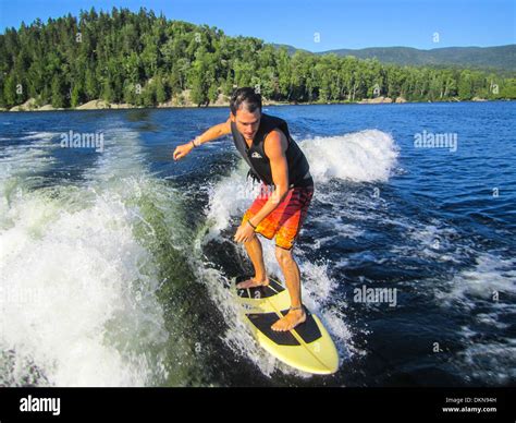 Young Male Water Skier Stock Photo Alamy