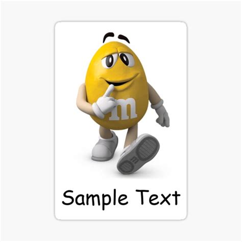 Sample Text Yellow Mandm Sticker For Sale By Brokenhumour Redbubble