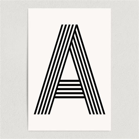 Letter A Modern Typography Art Print Poster 12x18 Wall Art Buy Now