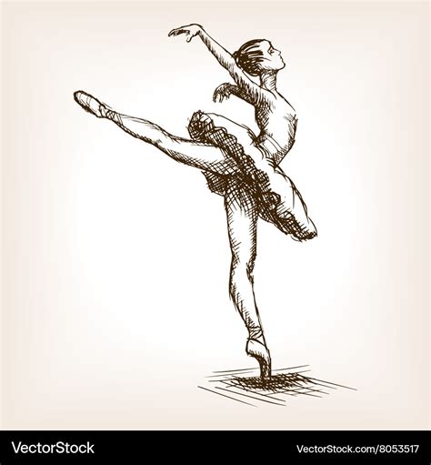 Ballet Dancer Girl Sketch Royalty Free Vector Image