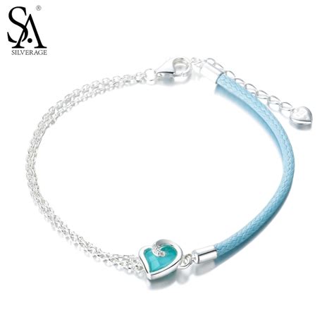Aliexpress Com Buy SA SILVERAGE Sterling Silver Turquoise Hearts