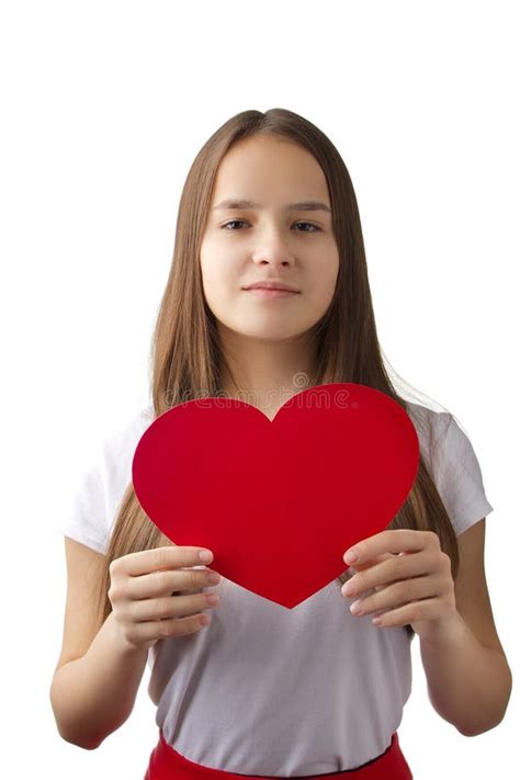A Young Girl Holding A Heart Stock Image Image Of Help People 106286613