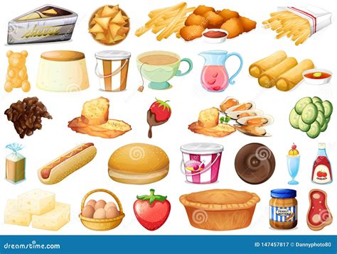 Set Of Delicious Food Stock Vector Illustration Of Design 147457817