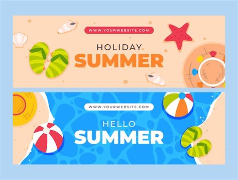 Free Vector Flat Summer Sale Horizontal Banner Template With Photo