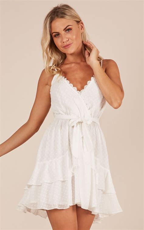 One Of A Kind Dress In White Showpo White Short Dress Girly Dresses White Dress