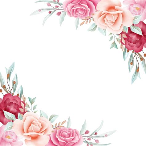 Floral Frame For Wedding Or Greeting Card Composition Border Wedding