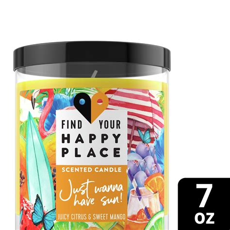 Find Your Happy Place Just Wanna Have Sun Scented Candle Citrus And