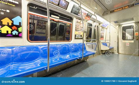 New York City October 23 2015 Interior Of Subway Train The