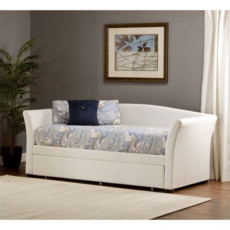 Hillsdale Montgomery Daybed With Trundle In White Faux Leather 1212dbt