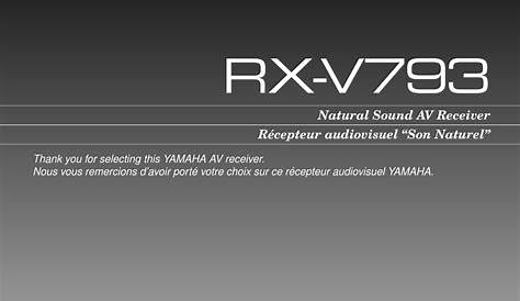 Yamaha Rx V559 Owner's Manual