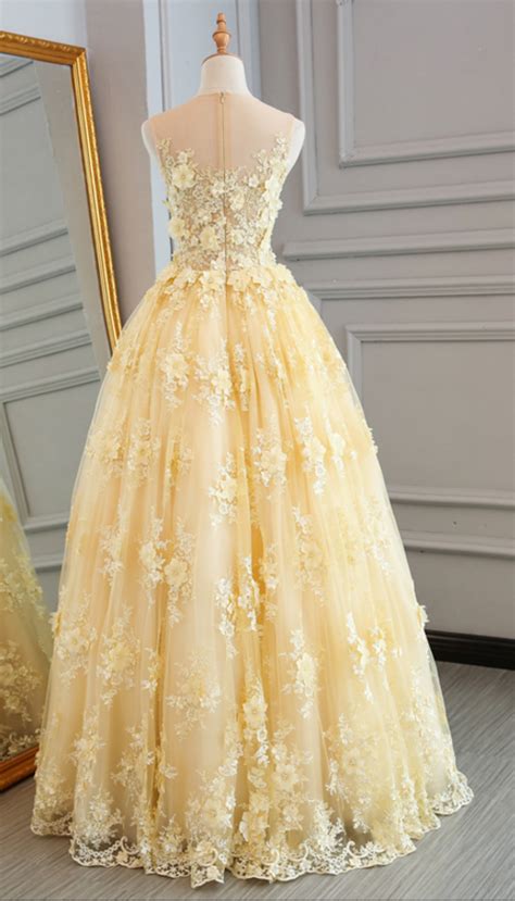 Beautiful Dress Dress Bal Outdoor Lovers Ah Long Flower Lace Layer 3d