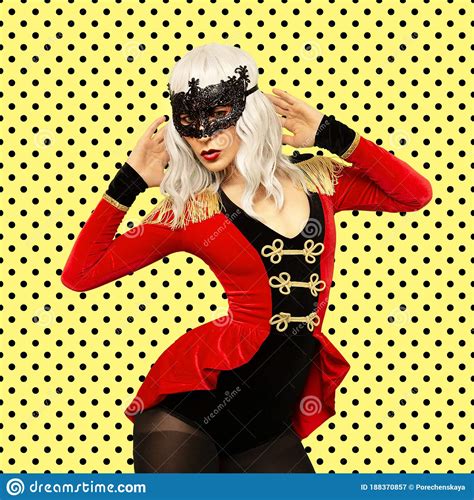 Blonde In A Fancy Dress Musketeer New Year Party Concept Stock Image
