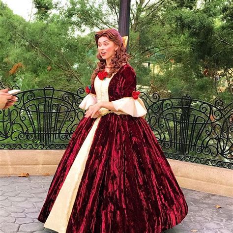 Belle In Her Christmas Dress Epcot With Images Holiday Dresses