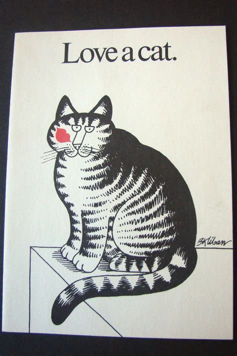 Vintage B Kliban Cat Card Love A Cat 1977 W Envelope Kilban Excellent
