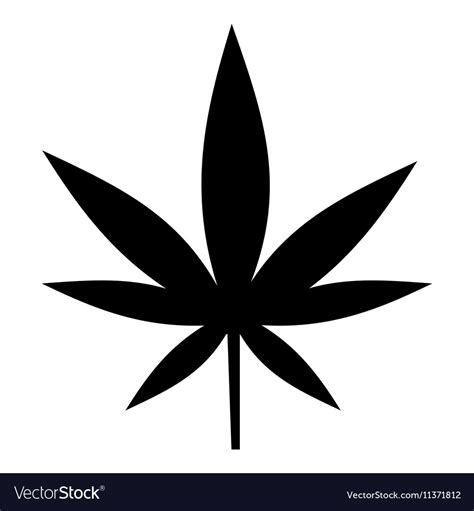 Cannabis Leaf Icon Simple Style Royalty Free Vector Image