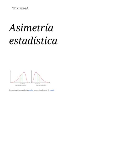Asimetría Estadística Wikipedia La Enciclopedia Libre Pdf