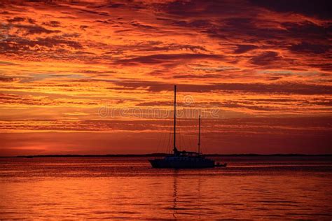 Yachting Cruise Sailboats At Sunset Ocean Yacht Sailing Along Water