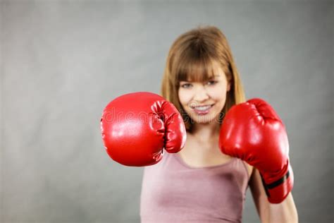 woman wearing boxing gloves stock image image of training fighter 119284325