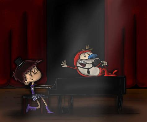 Luna Loud And Stimpy Cat The Piano By Nicktheirkenartist On Deviantart