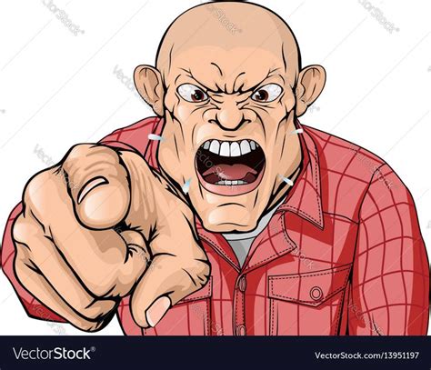 An Angry Man With Shaved Head Shouting And Pointing Download A Free