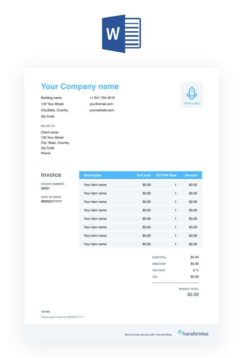 18 Personal Invoice Template Word Doctemplates