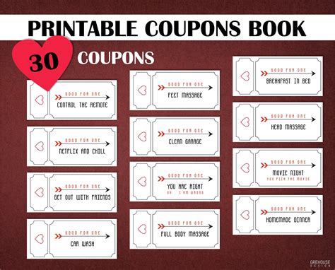Printable Love Coupons For Him Romantic And Sex Coupons Book Etsy Free Nude Porn Photos