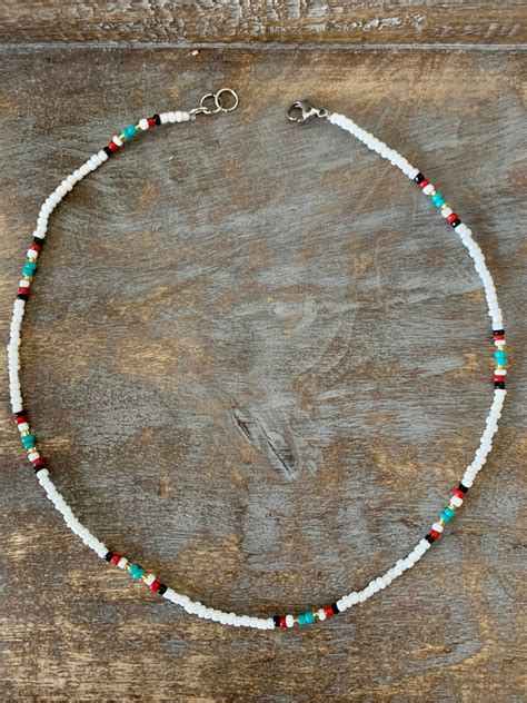 The Western Choker Seed Bead Necklace Etsy In Beaded Necklace