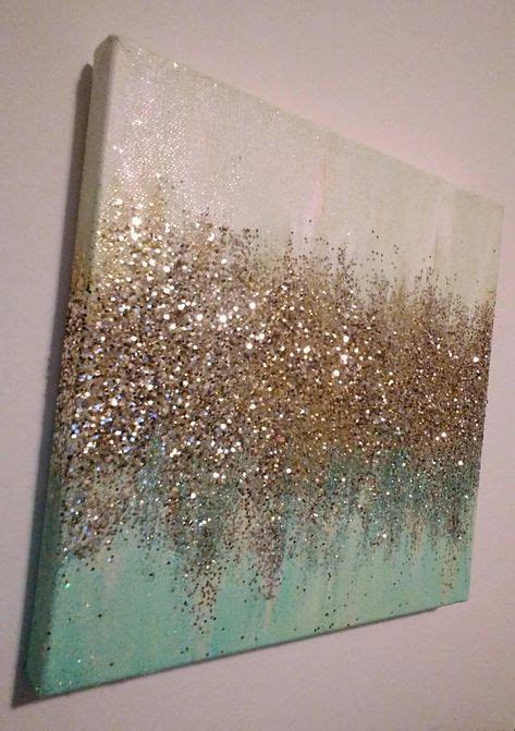 Handmade Abstract Glitter Painting Custom Modern Chic Home