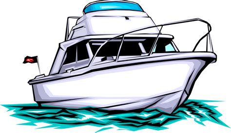 Vector Illustration Of Pleasure Craft Boat Watercraft Boat Clipart